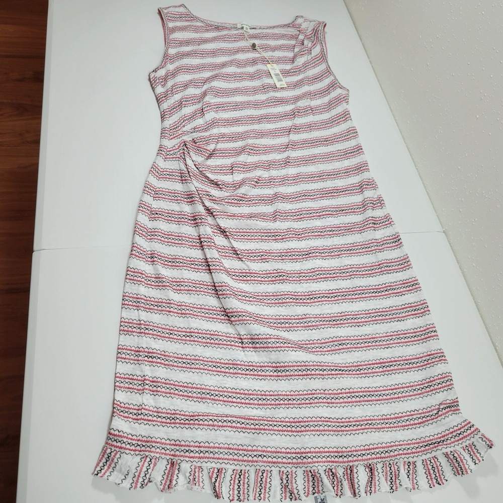 NWT Max Studio Women's Summer Dress Size Large Cream, Red,‎ And Black